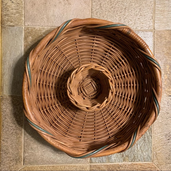 Pierre Large Heavy Duty Chip & Dip Brown with Green Wicker Basket - Picture 2 of 15